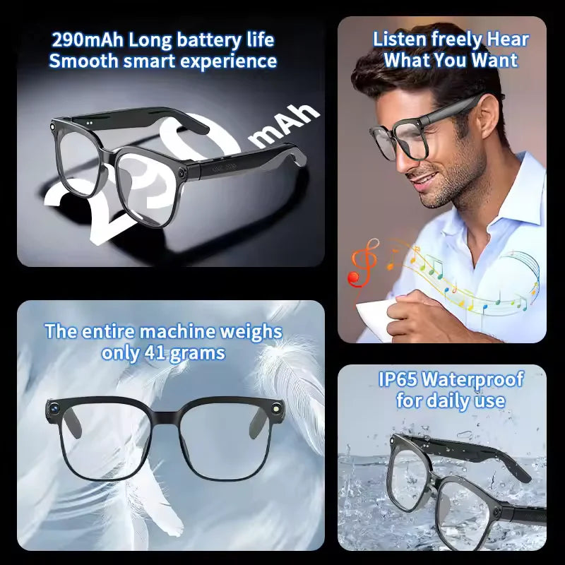 2026 Smart AI Glasses Men New 4K HD 800W Pixel Camera 32GB Memory 120+ Translation ChatGPT Music Shoot Photos & Video Sunglasses