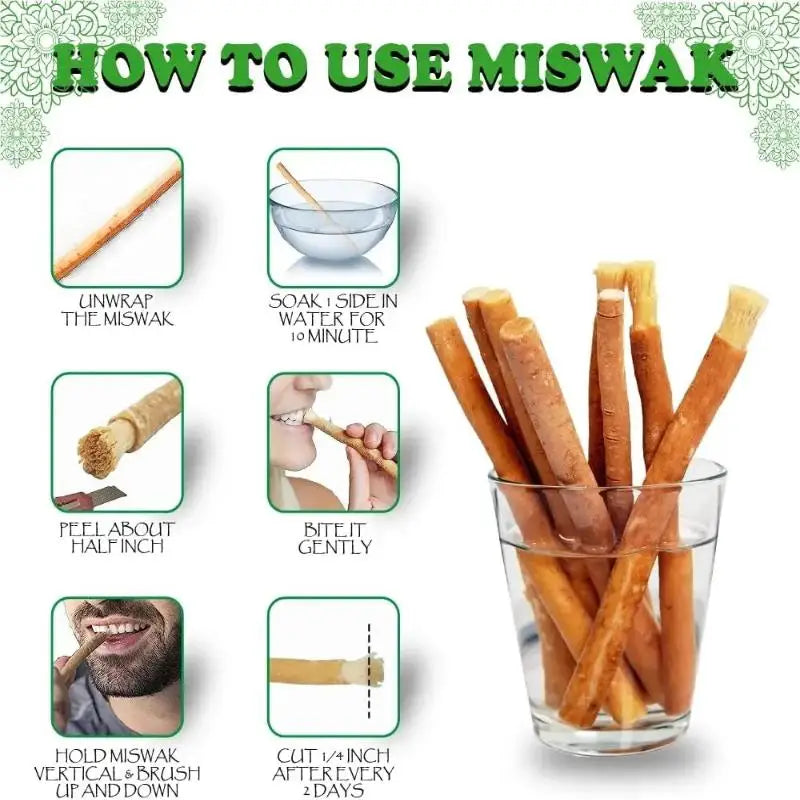 Hot Sale 1Pcs Portable Natural Miswak Toothbrush Traditional Teeth Whitener & Manual Tooth Care Stick For Travel