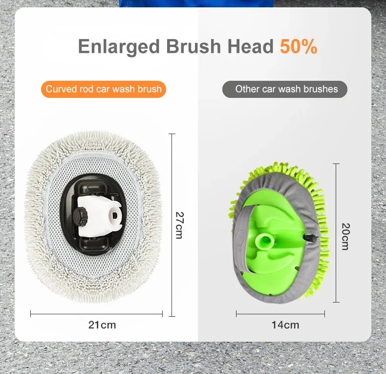 Telescoping Car Wash Brush with Soft Chenille Mop Head – Long Handle Auto Cleaning Tool