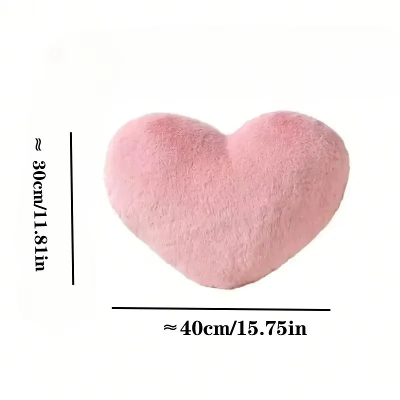 Pink Heart Shaped Pillow 30x40cm Romantic Soft Plush Decorative Cushion Throw Pillow for Sofa Bed Living Room Bedroom Home Decor