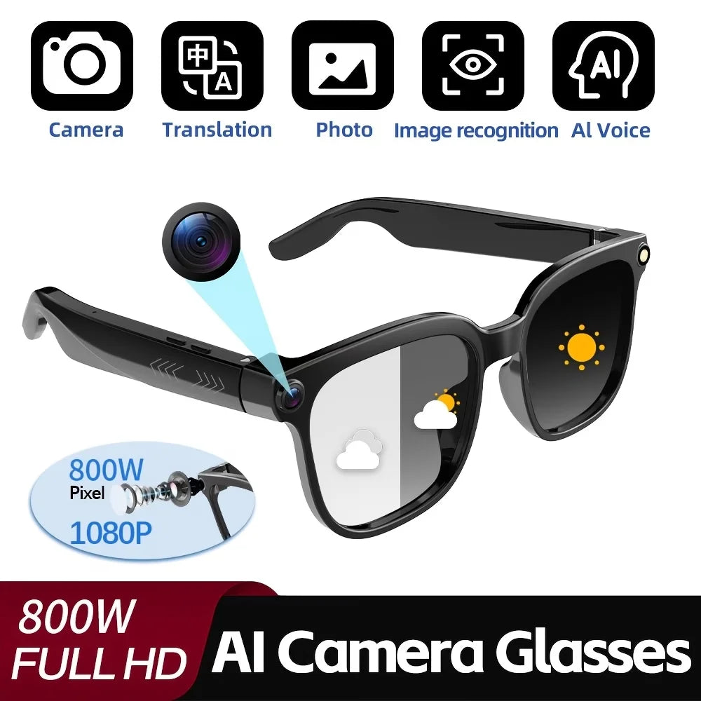 2026 Smart AI Glasses Men New 4K HD 800W Pixel Camera 32GB Memory 120+ Translation ChatGPT Music Shoot Photos & Video Sunglasses