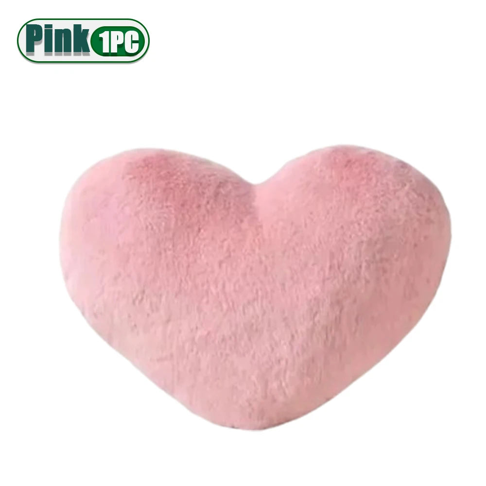 Pink Heart Shaped Pillow 30x40cm Romantic Soft Plush Decorative Cushion Throw Pillow for Sofa Bed Living Room Bedroom Home Decor