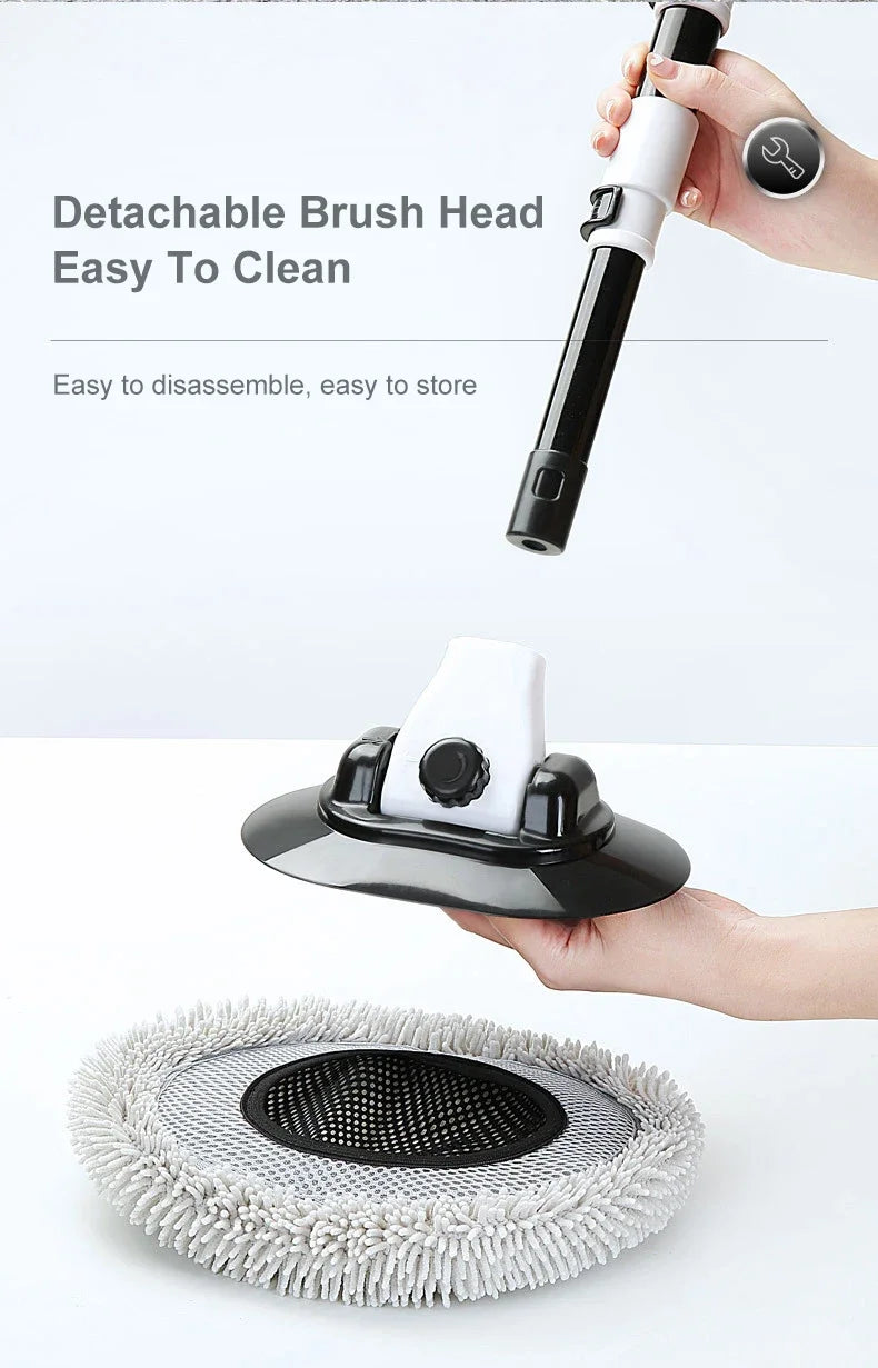 Telescoping Car Wash Brush with Soft Chenille Mop Head – Long Handle Auto Cleaning Tool
