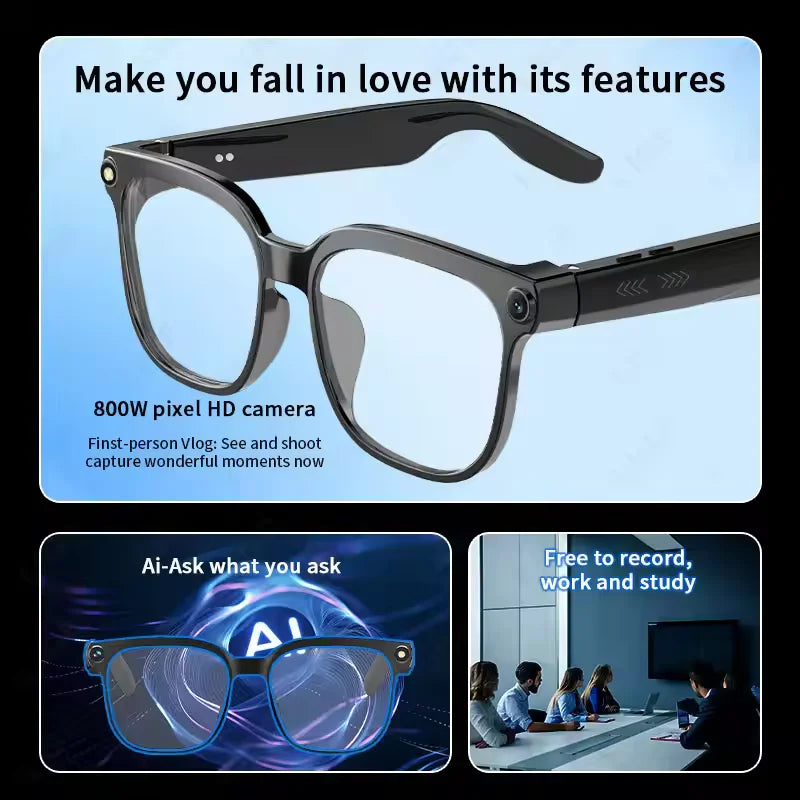 2026 Smart AI Glasses Men New 4K HD 800W Pixel Camera 32GB Memory 120+ Translation ChatGPT Music Shoot Photos & Video Sunglasses